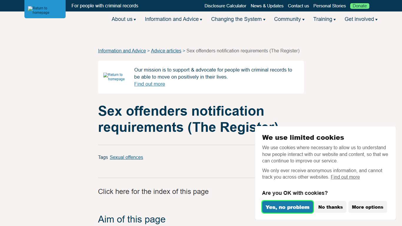 Sex offenders notification requirements (The Register) - Unlock